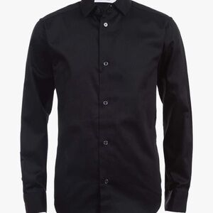 Boys Calvin Klein Black button up dress Shirt 16